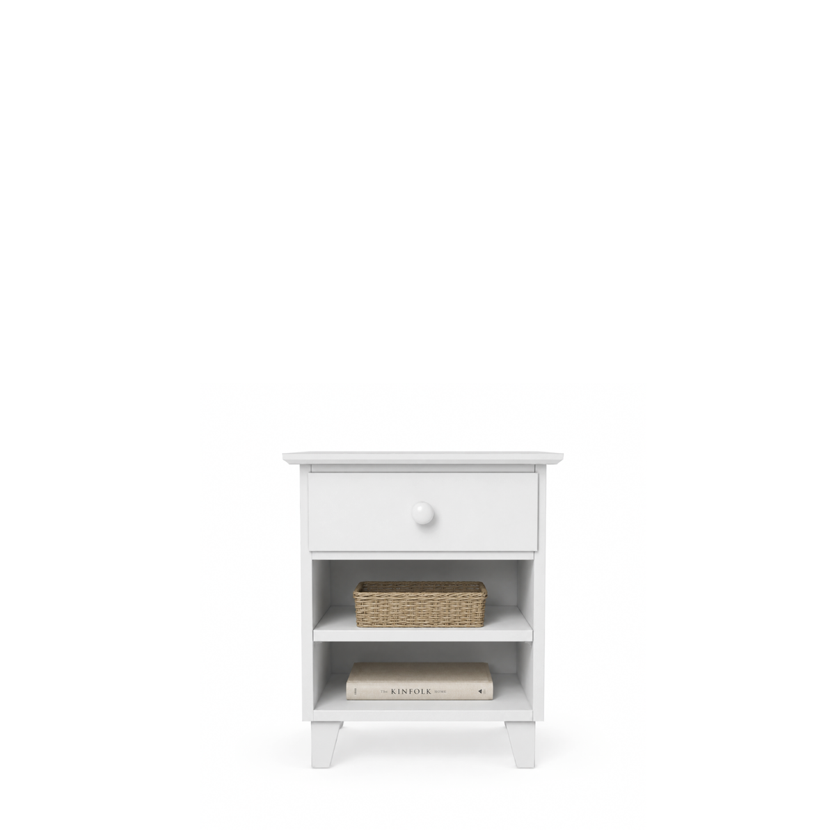 Holznachttisch 1S N02 Scandi weiß