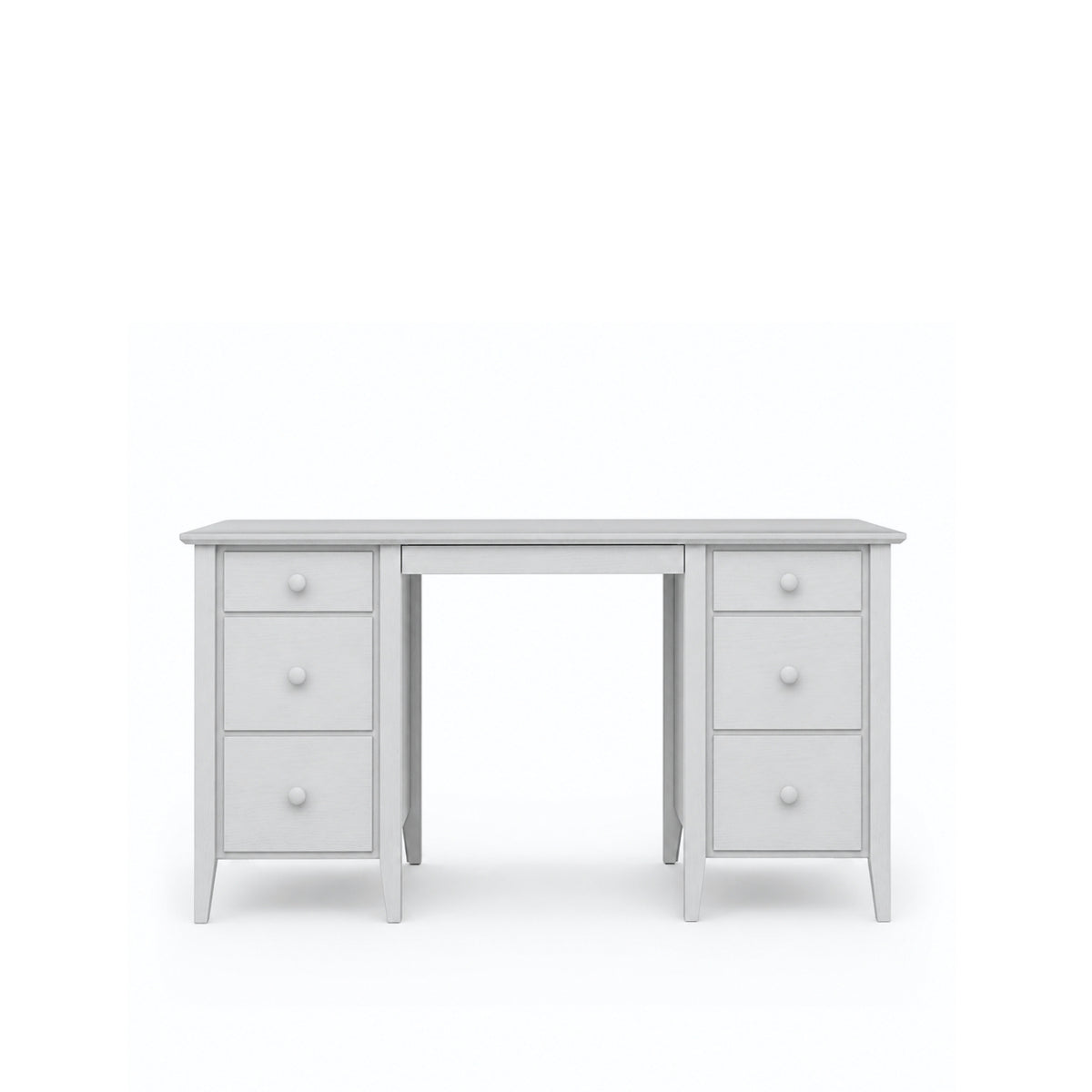 Schreibtisch mit 6 Schubladen Holz Grau – Arbeitszimmer und Jugendzimmer, scandi