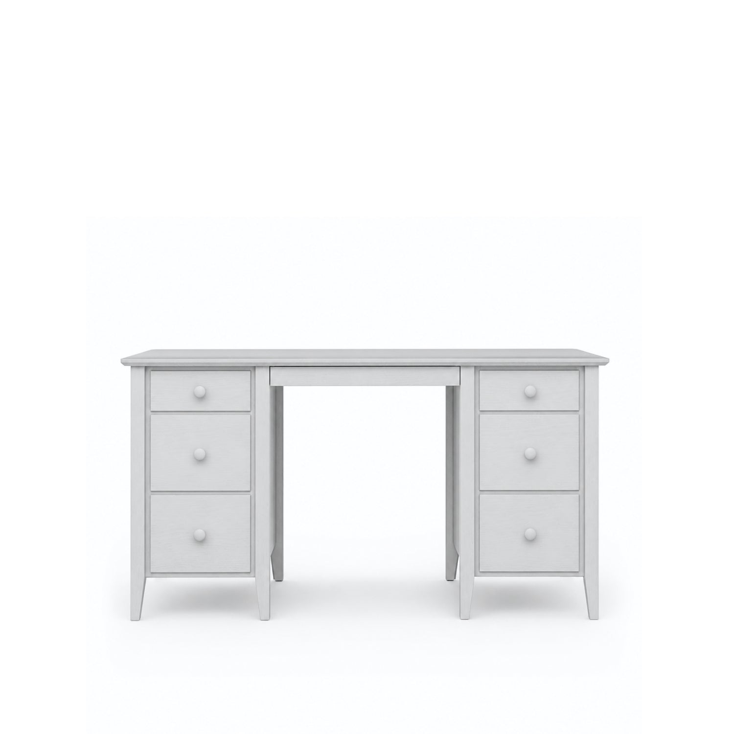 Schreibtisch mit 6 Schubladen Holz Grau – Arbeitszimmer und Jugendzimmer, scandi