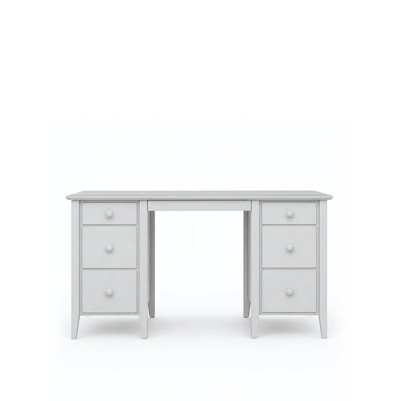 Schreibtisch mit 6 Schubladen Holz Grau – Arbeitszimmer und Jugendzimmer, scandi