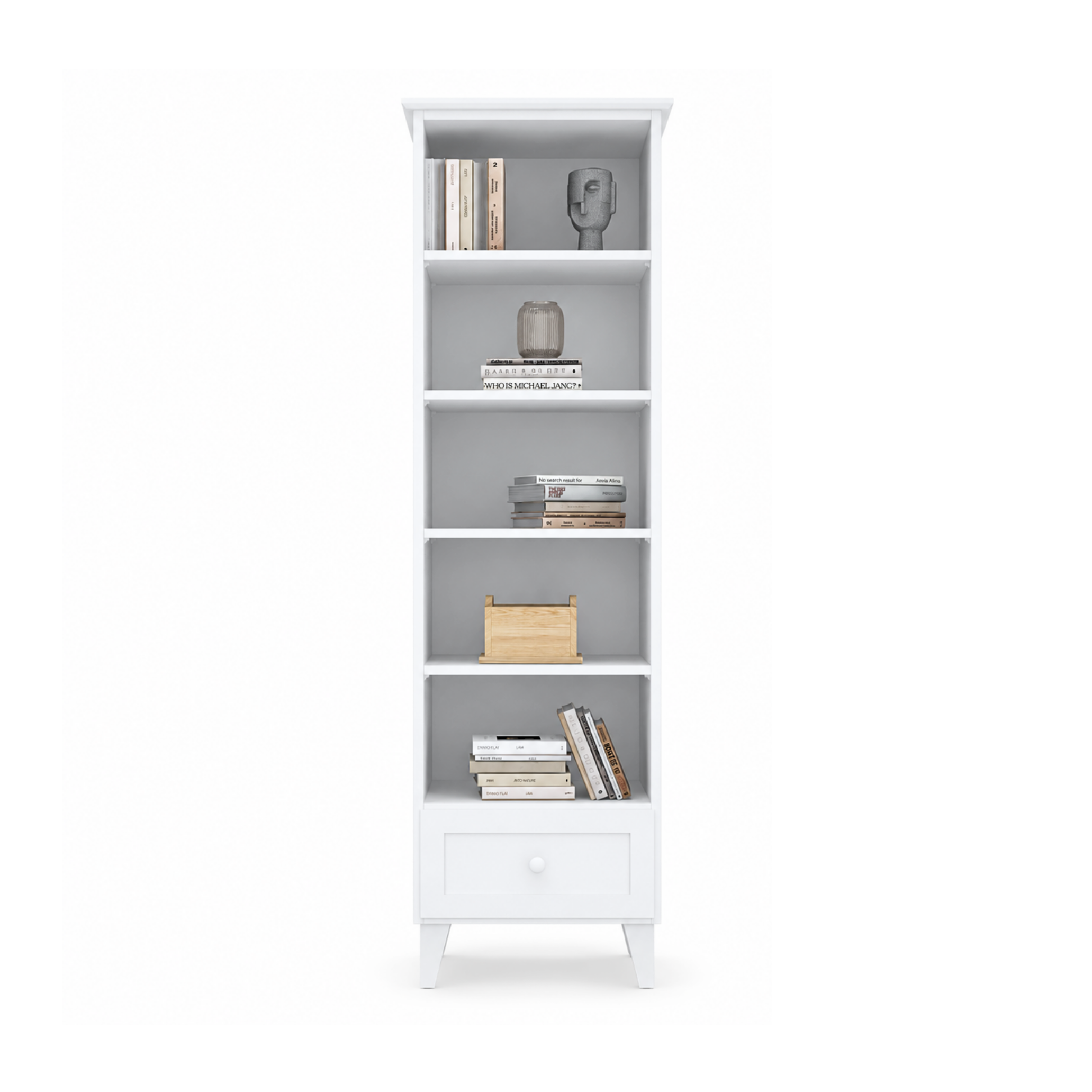 Holzregal 1S 57 Scandi weiß
