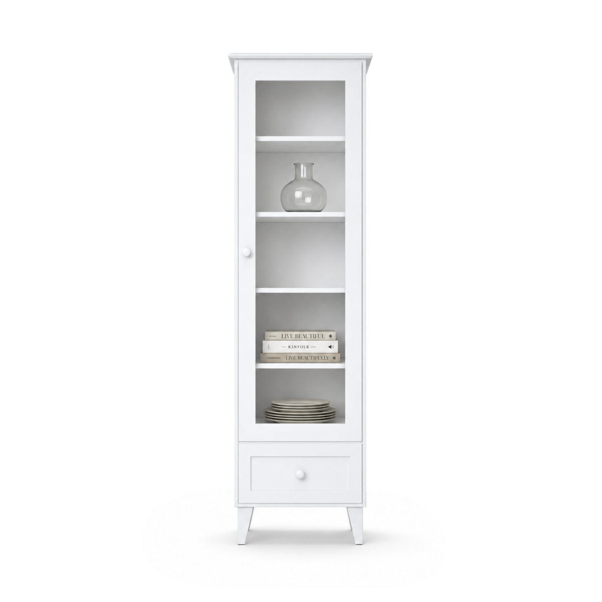Wooden display cabinet 1S 57 Scandi white