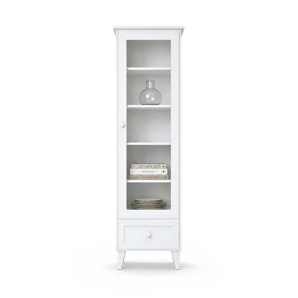 Holzvitrine 1S 57 Scandi weiß