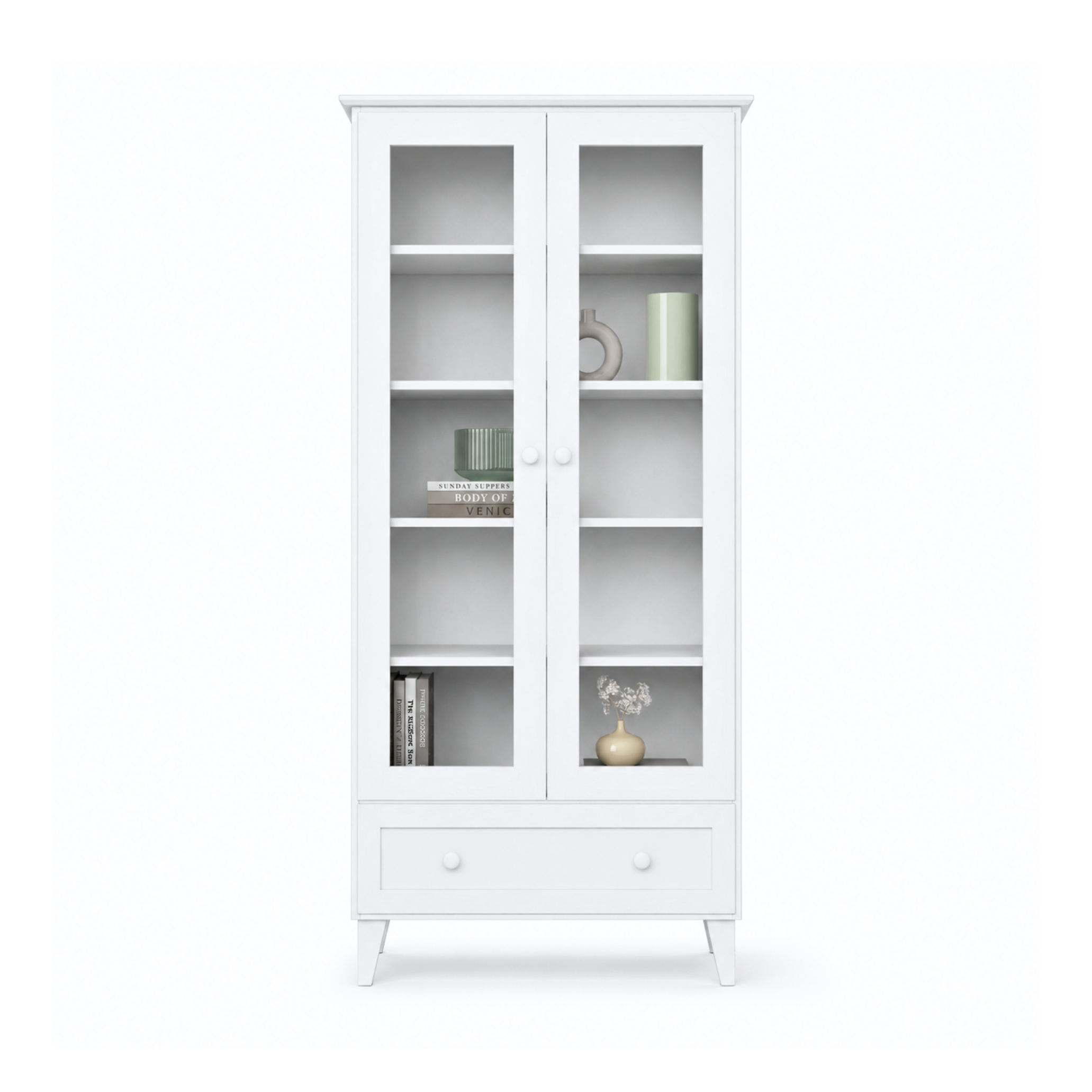Wooden display cabinet 1S 90 Scandi white