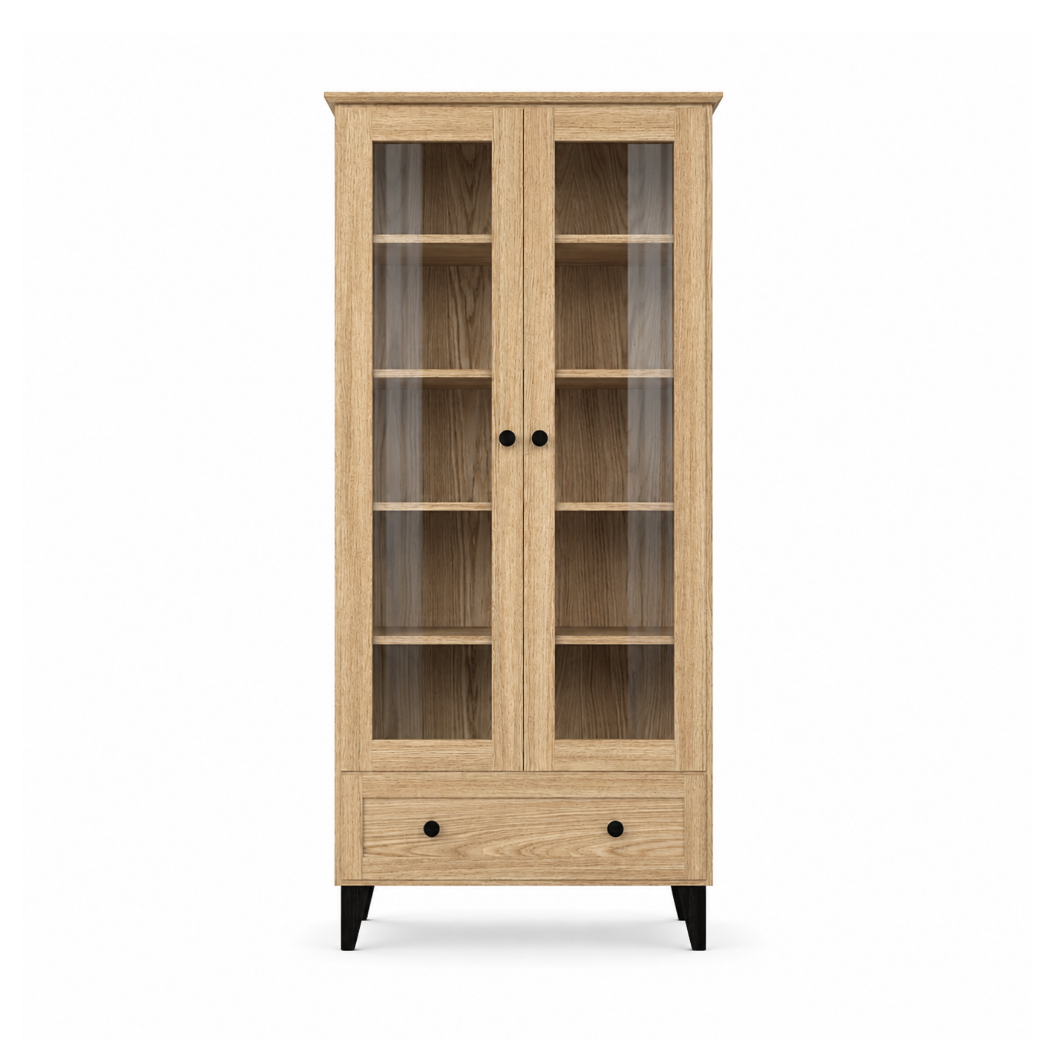 Oak display cabinet 1S 90 Scandi oak natural / black